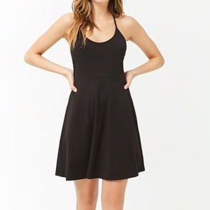 Halter tie mini dress little black dress NWT